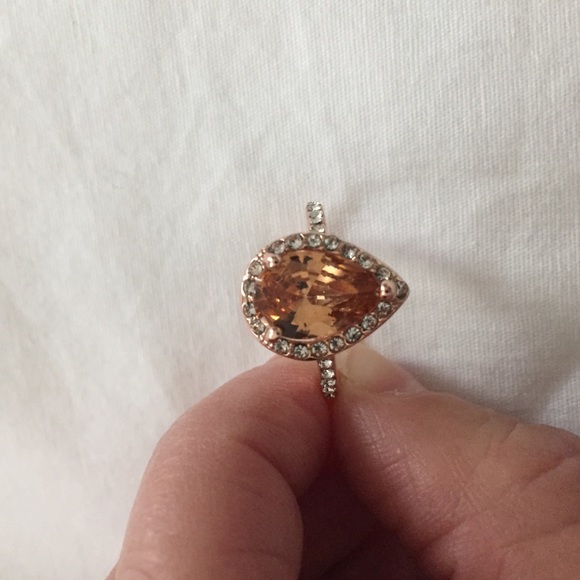 18K Rose Gold Filled Pear shape Morganite Ring - Picture 11 of 12
